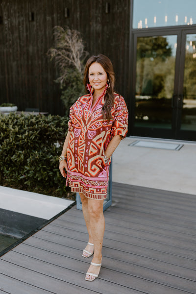 Emily McCarthy Poppy Dress in Tribal Palm