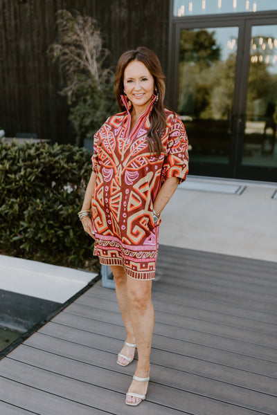 Emily McCarthy Poppy Dress in Tribal Palm