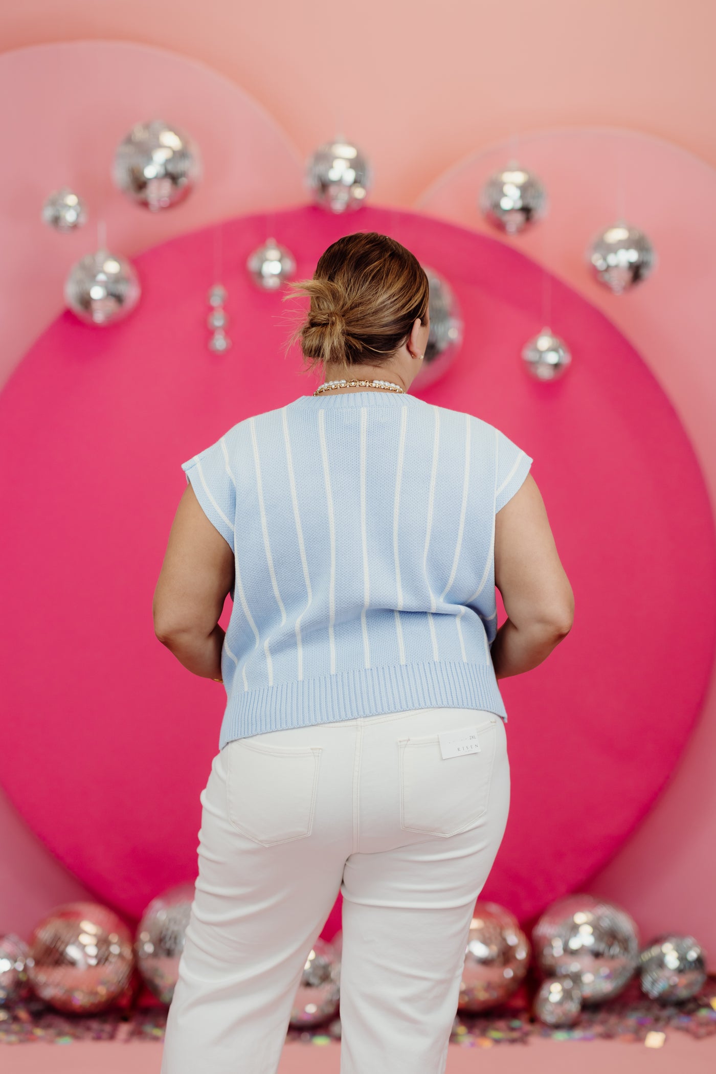 Light Blue Game Day & Baseball Embroidered Top