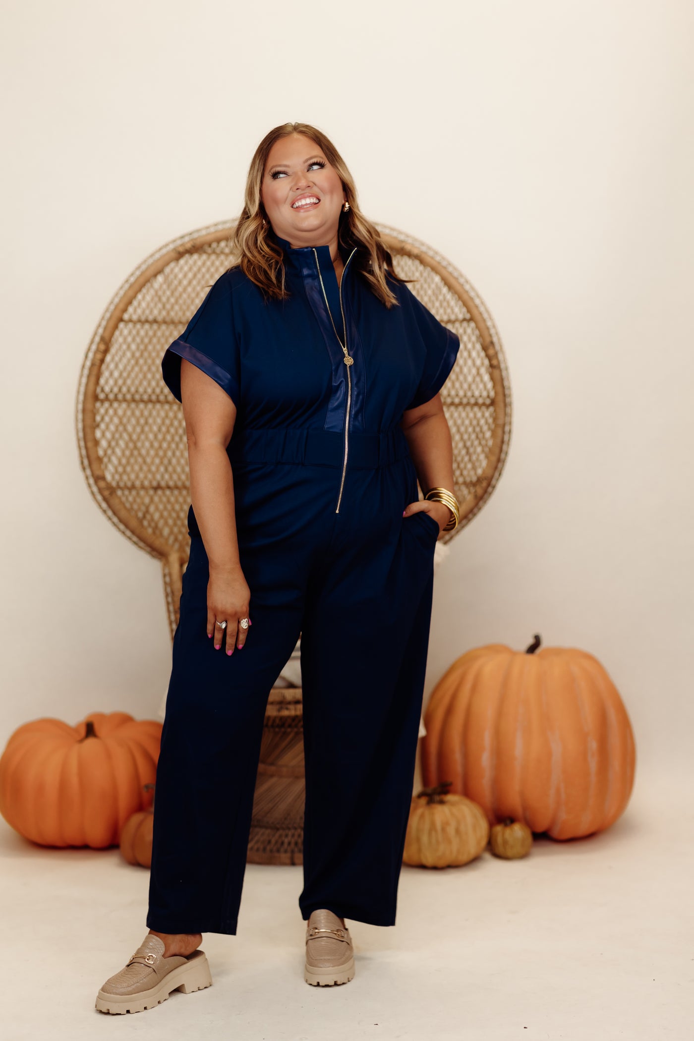 Emily McCarthy Poppy Jumpsuit in Navy