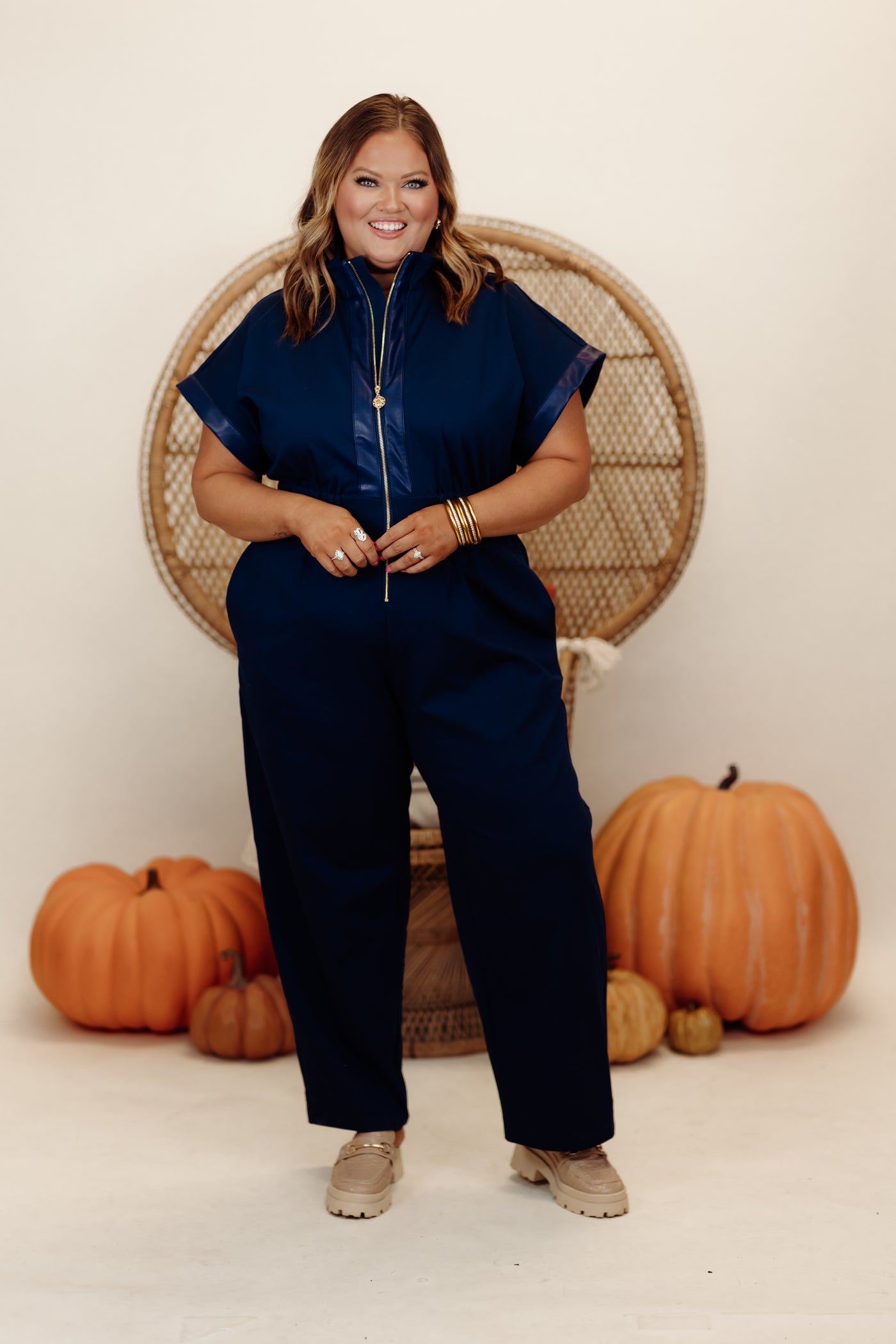 Emily McCarthy Poppy Jumpsuit in Navy