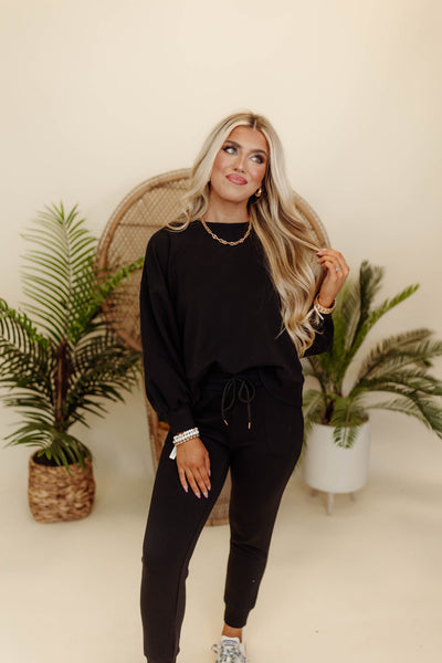 Mary Square Black Millie Sweatshirt and Pant Set