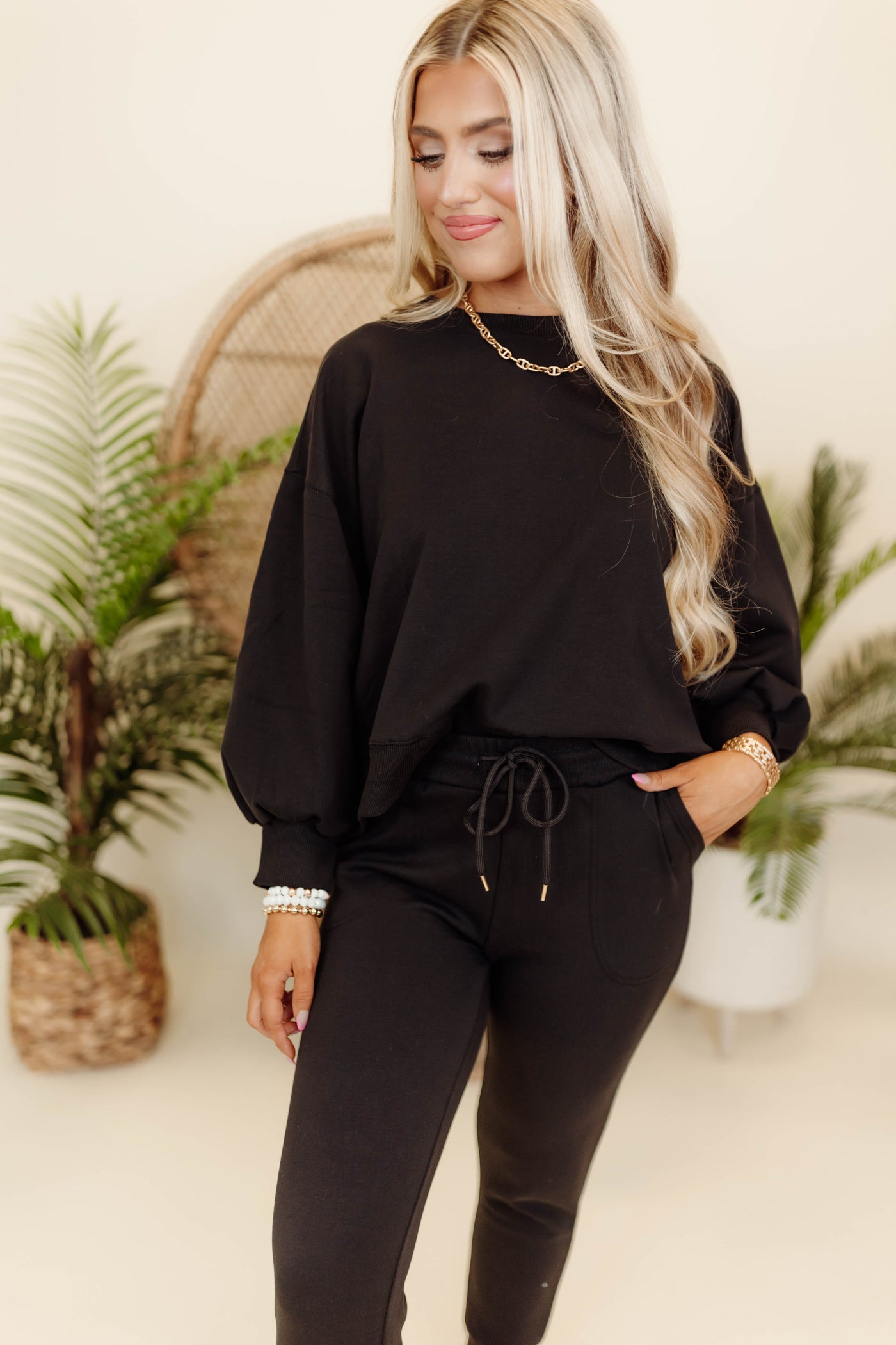 Mary Square Black Millie Sweatshirt and Pant Set