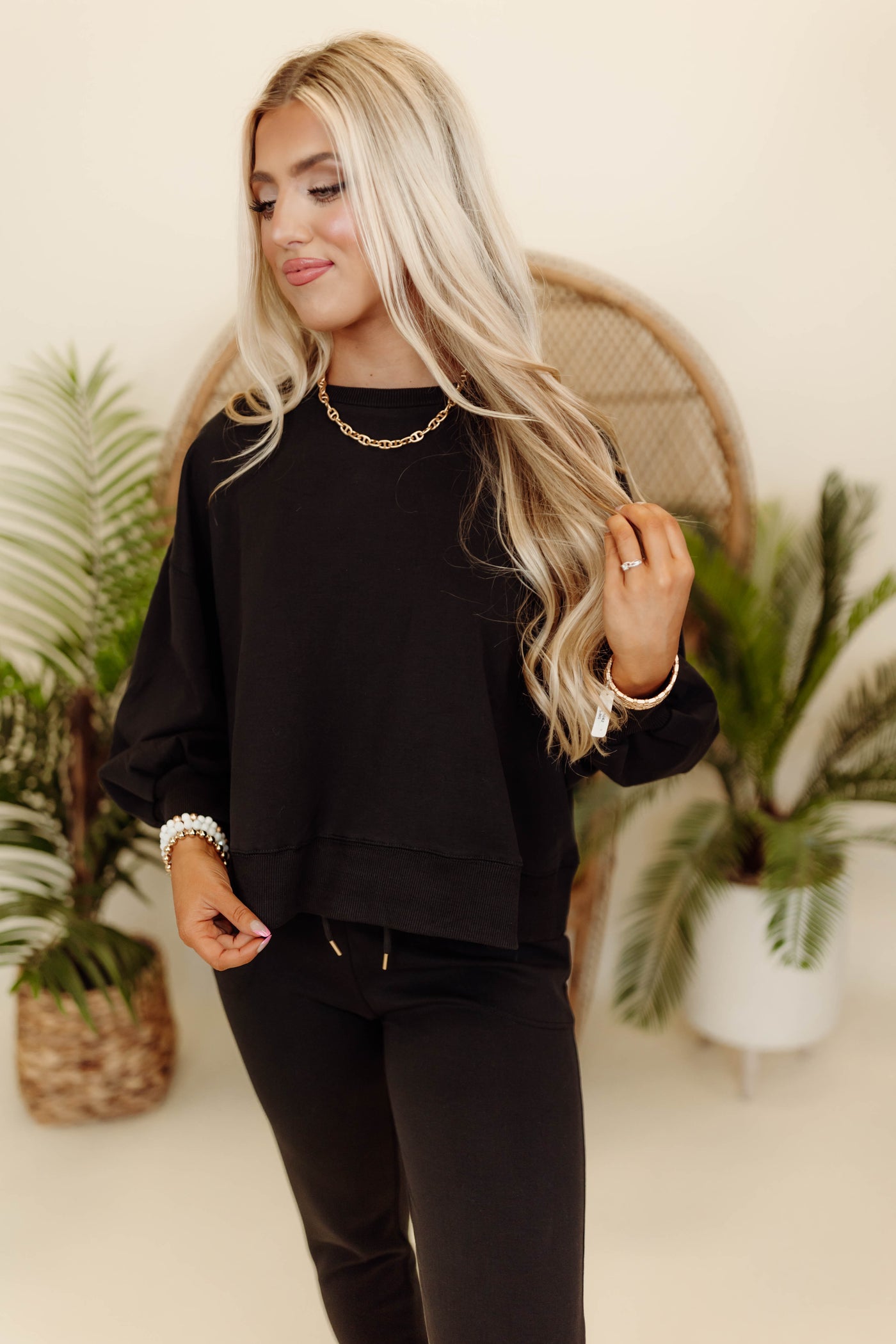 Mary Square Black Millie Sweatshirt and Pant Set