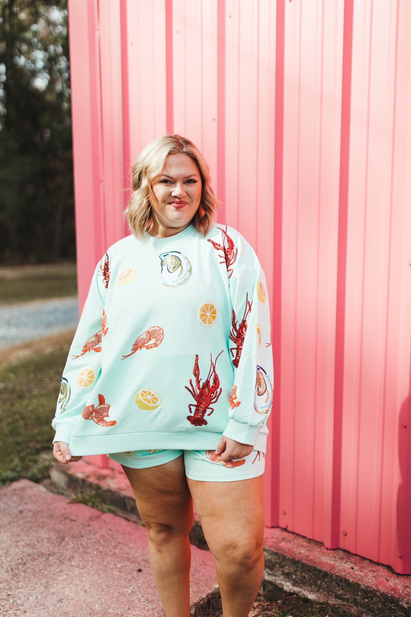 Queen Of Sparkles Mint Queen of Seafood Sweatshirt