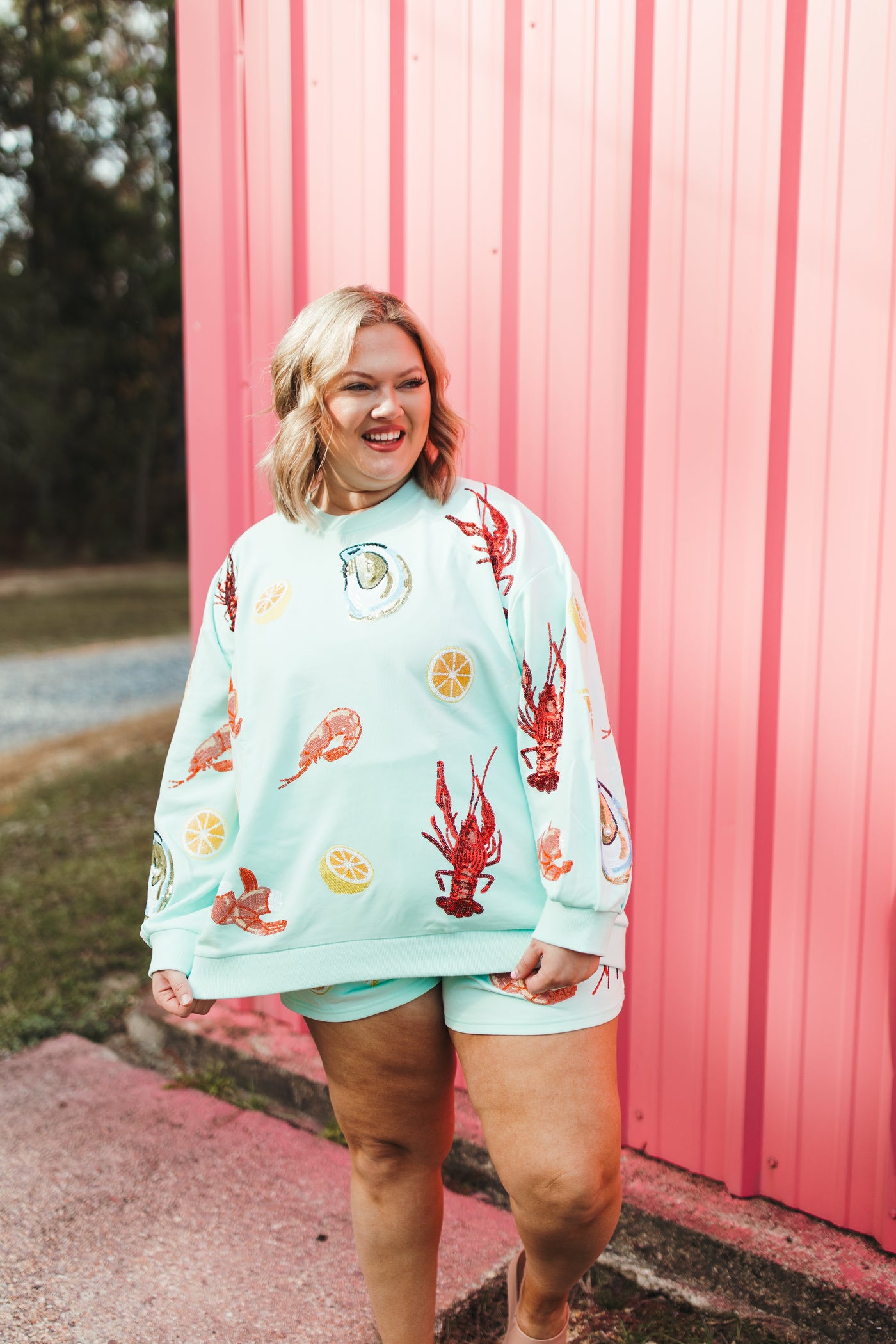 Queen Of Sparkles Mint Queen of Seafood Sweatshirt