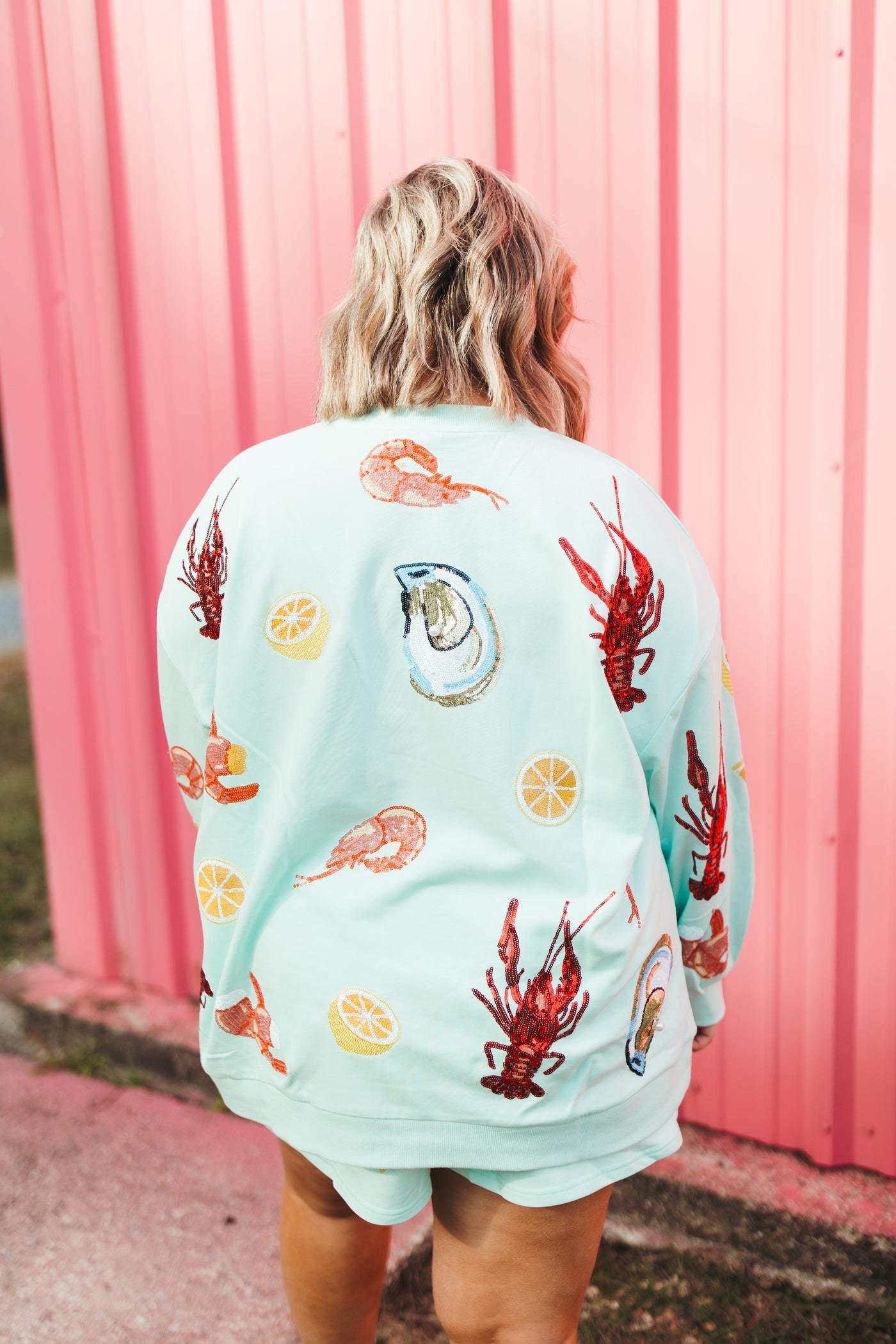 Queen Of Sparkles Mint Queen of Seafood Sweatshirt