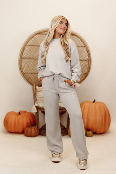 Mocha Cream Scuba Mock Neck Pullover and Pant Set