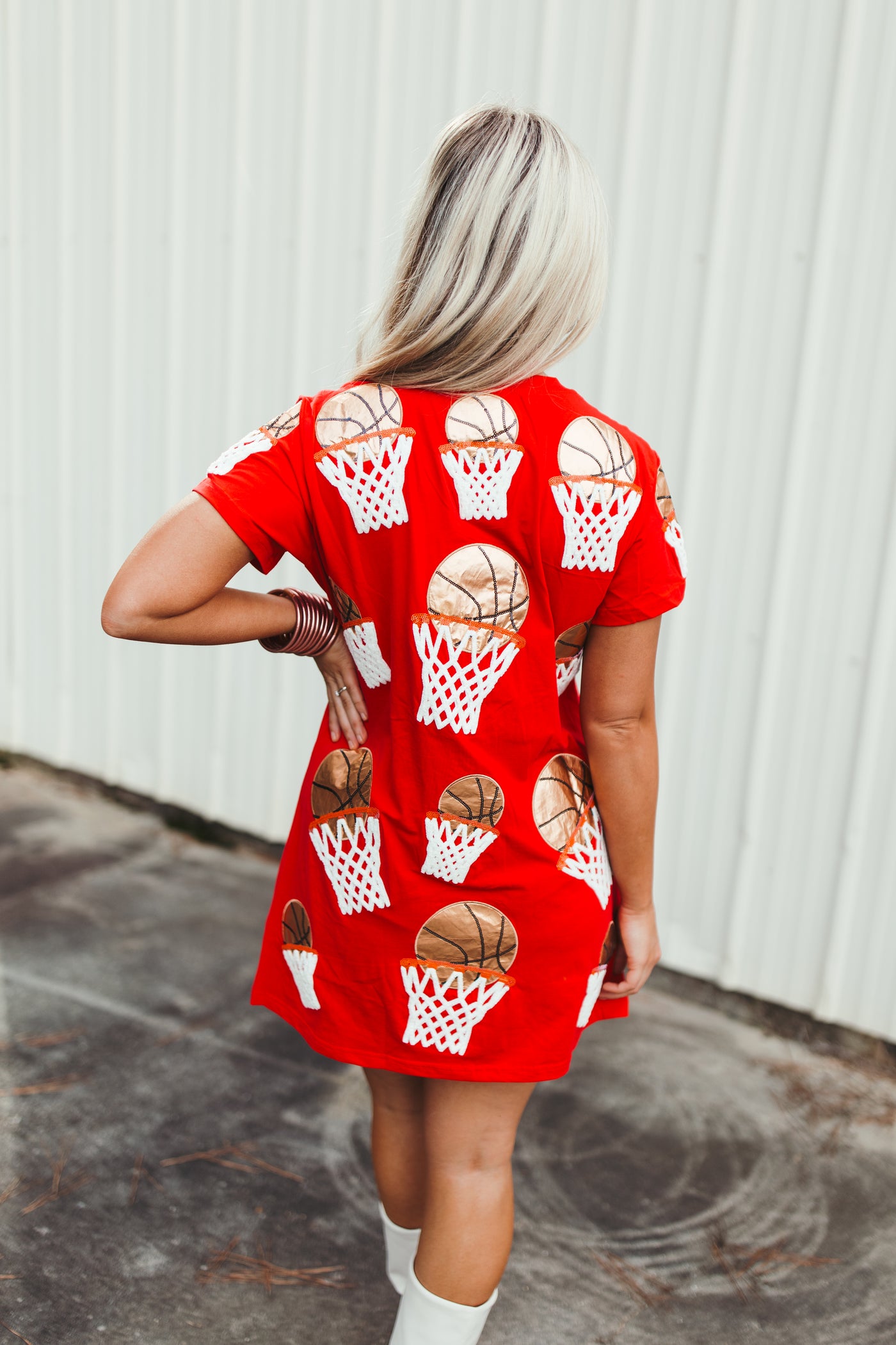 Queen Of Sparkles Red Basketball Hoop Tee Dress