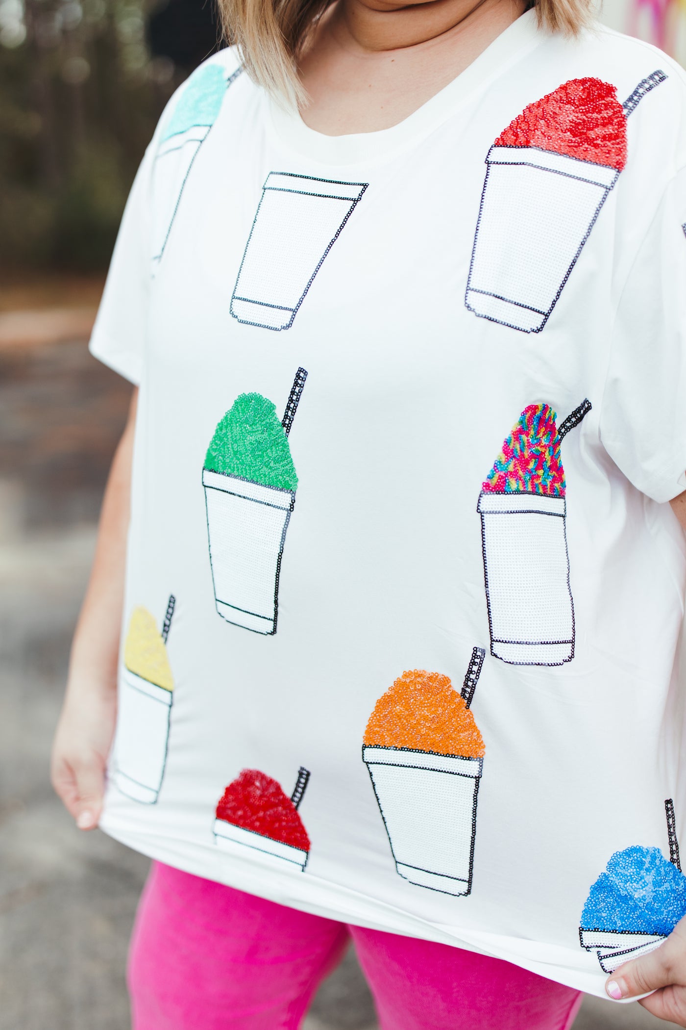 Queen Of Sparkles White Multi Snow Cone Tee