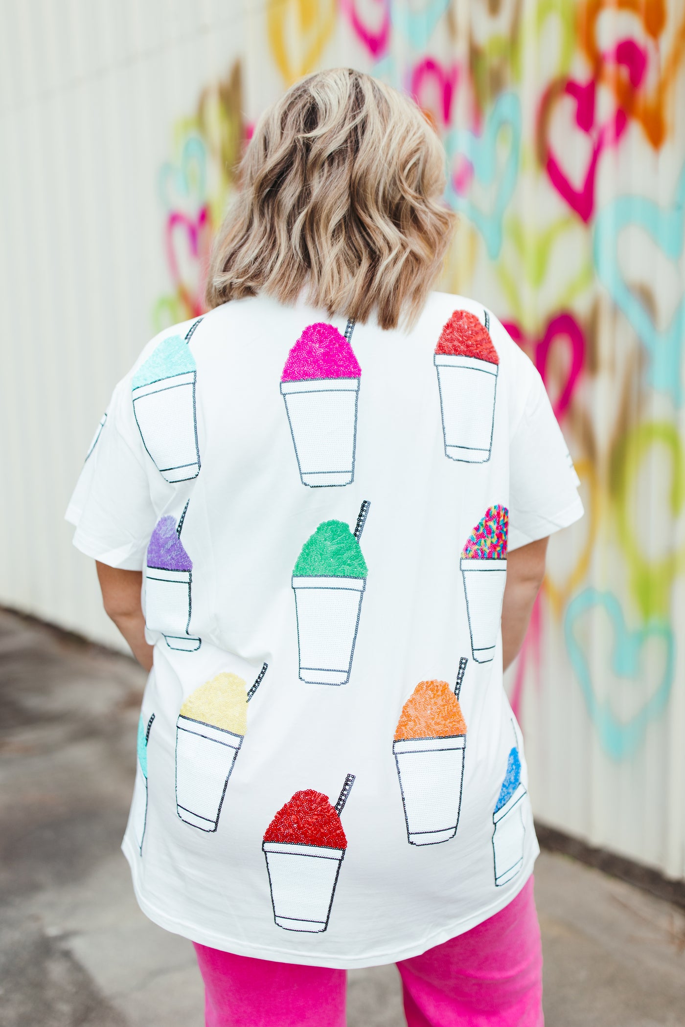 Queen Of Sparkles White Multi Snow Cone Tee