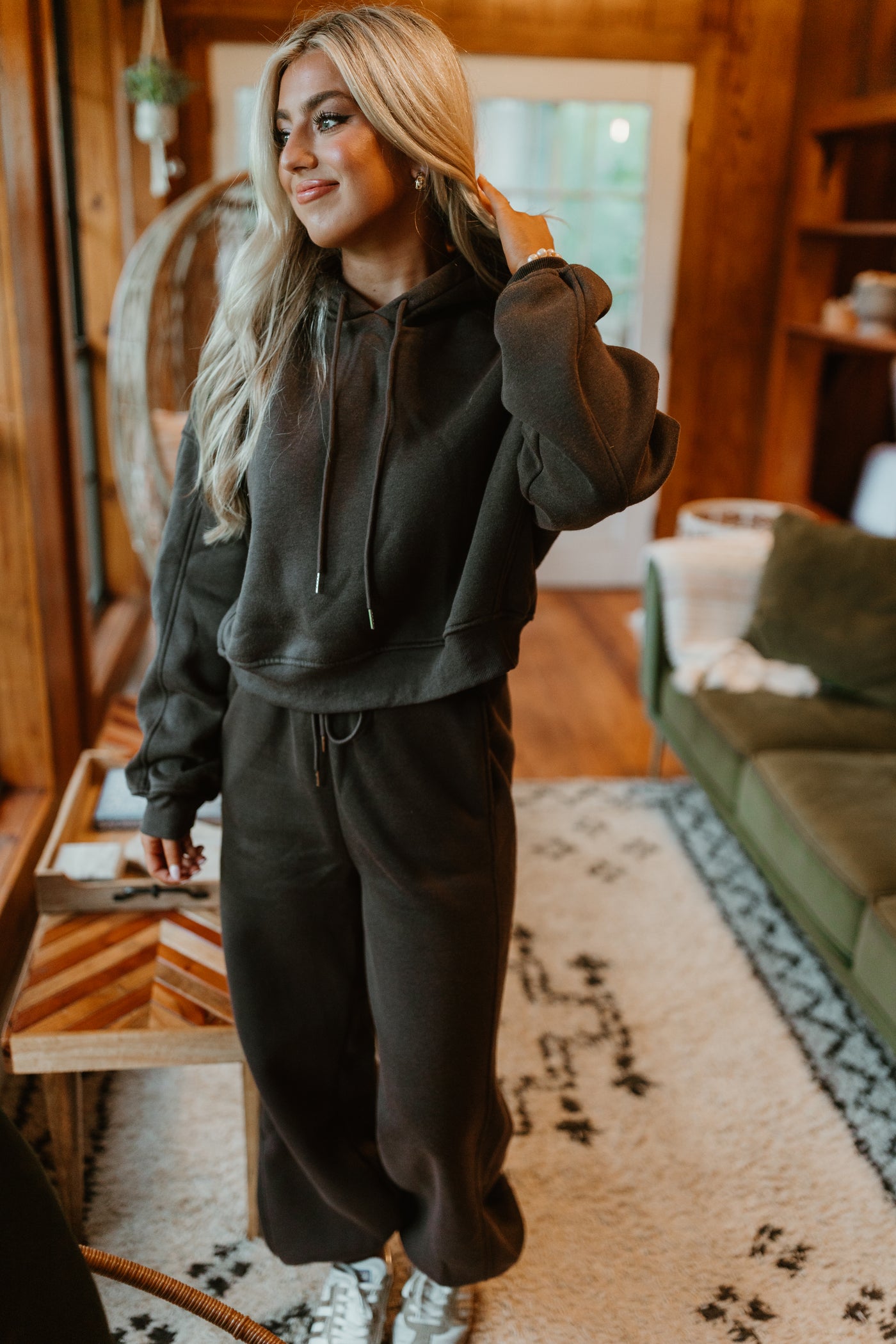 Charcoal Mineral Wash French Terry Hoodie and Jogger Set