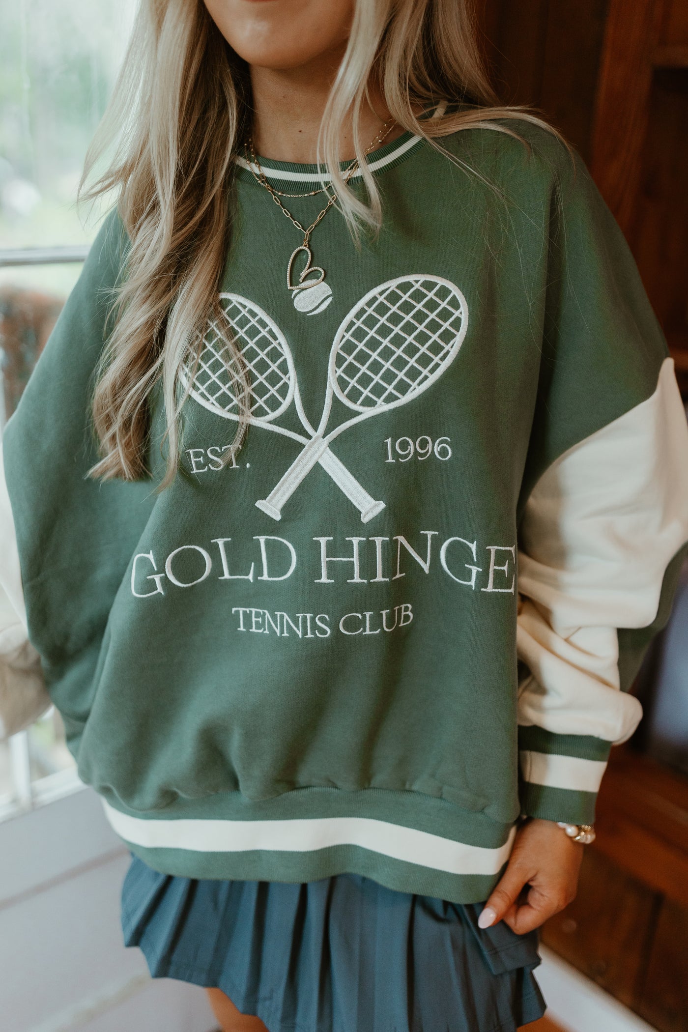 Gold Hinge Tennis Club Patch Sweatshirt