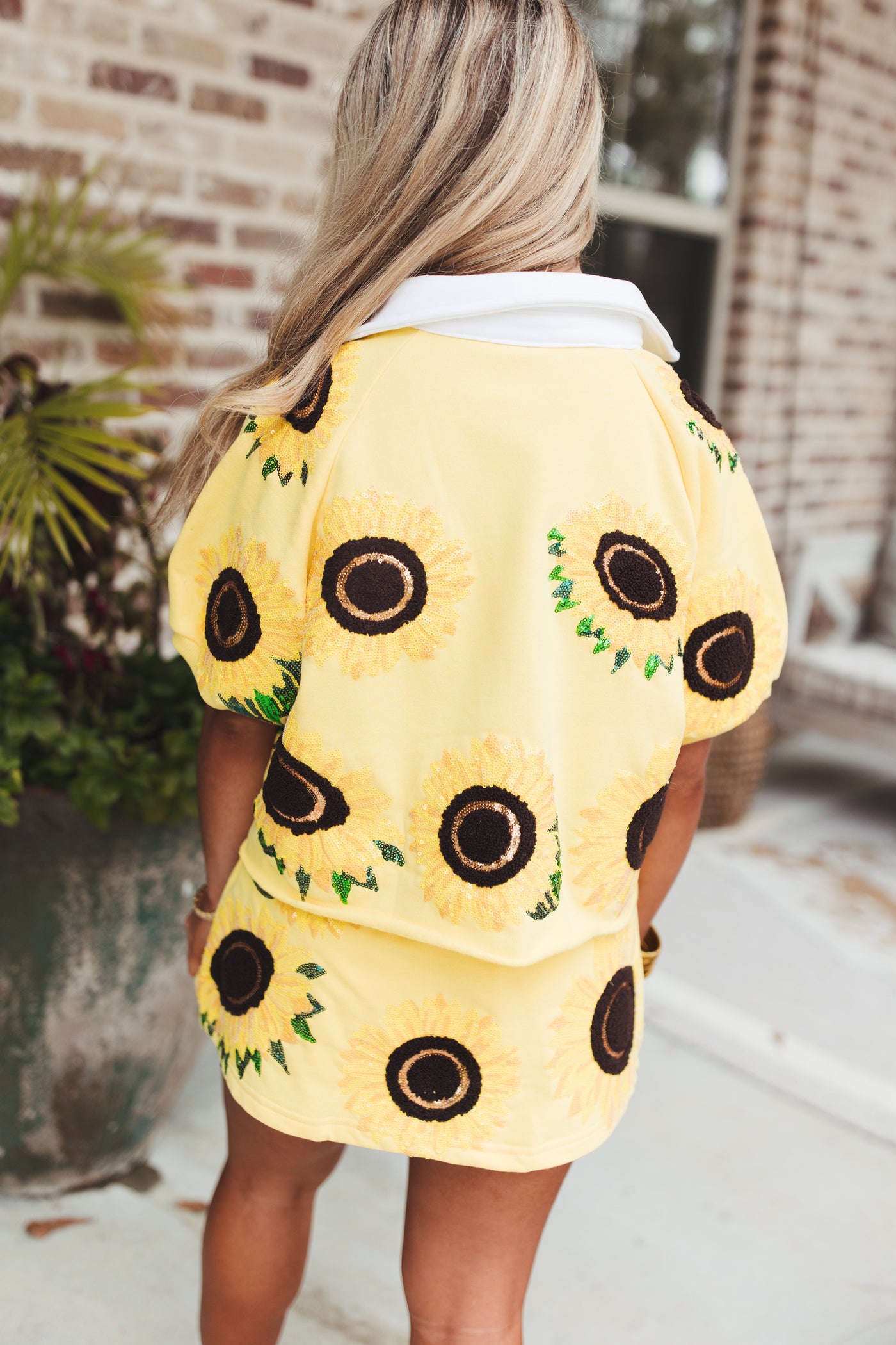 Queen Of Sparkles Yellow Sunflower Skort