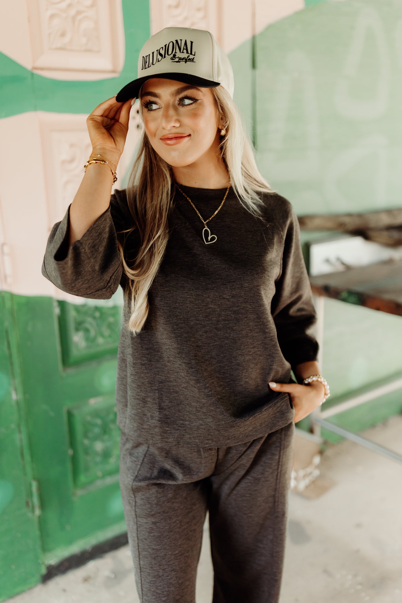 Charcoal Comfy Oversized Top and Pant Set