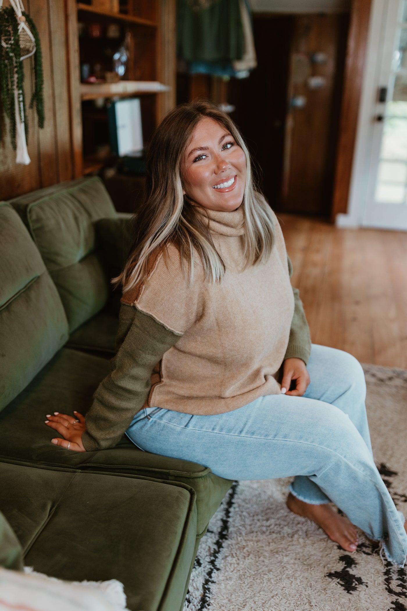 Latte/Olive/Mocha Turtleneck Oversized Sweater