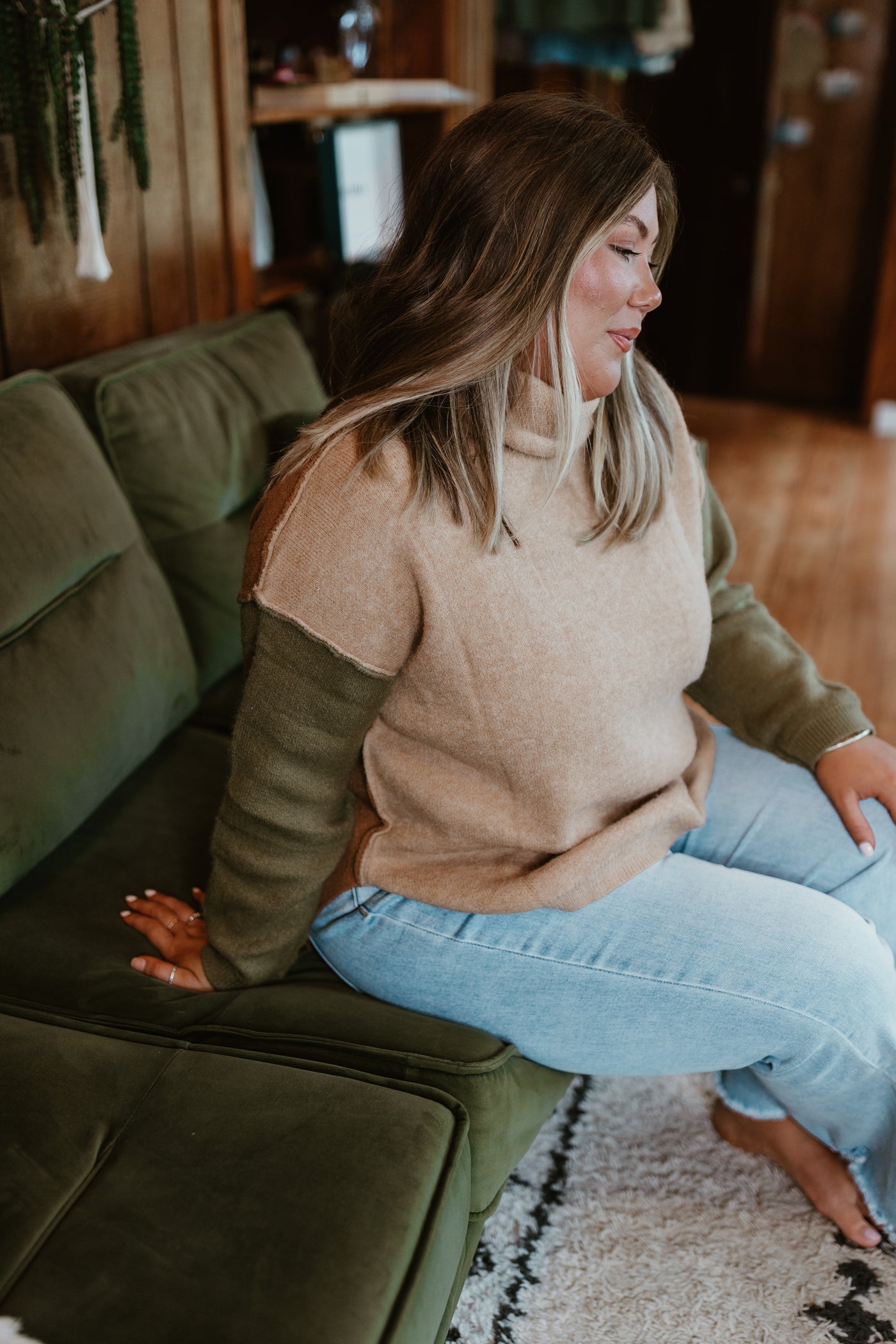 Latte/Olive/Mocha Turtleneck Oversized Sweater