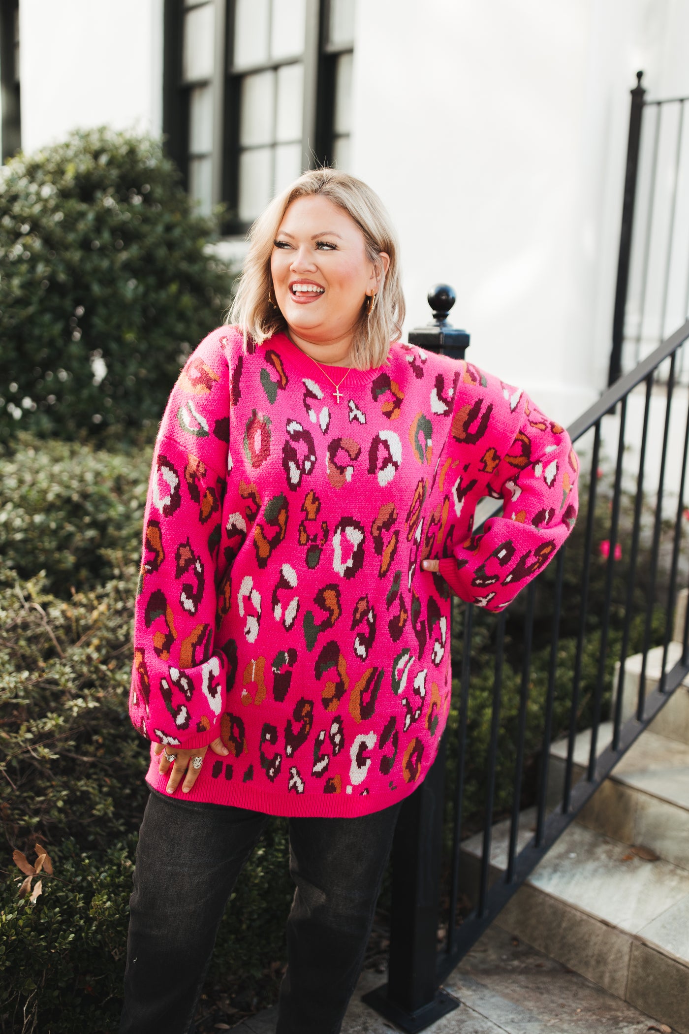 Pink Multi Mix Leopard Sweater