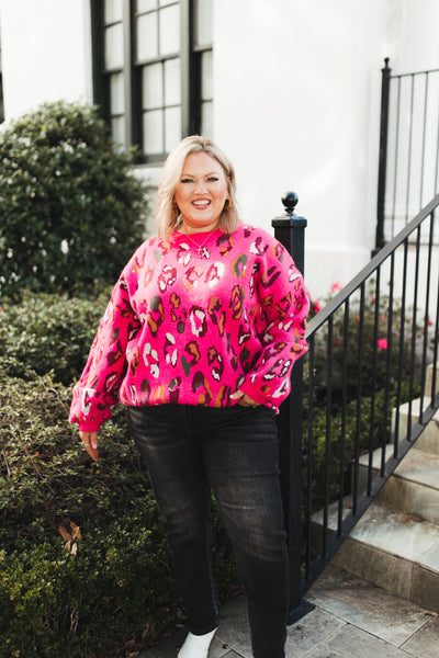 Pink Multi Mix Leopard Sweater