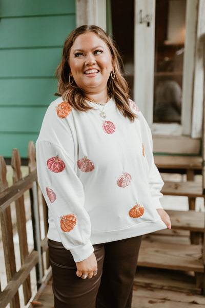 Mary Square Sarah Sweatshirt- Pumpkins