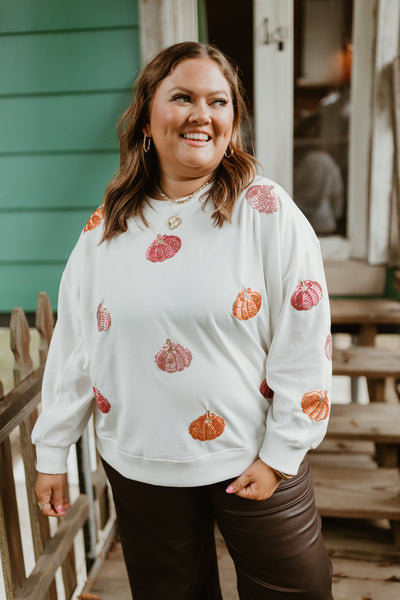 Mary Square Sarah Sweatshirt- Pumpkins