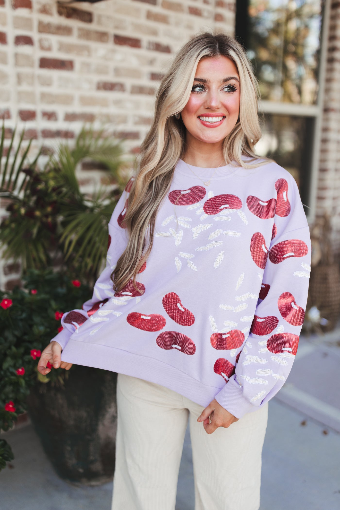 Queen Of Sparkles Lavender Red Beans & Rice Sweatshirt