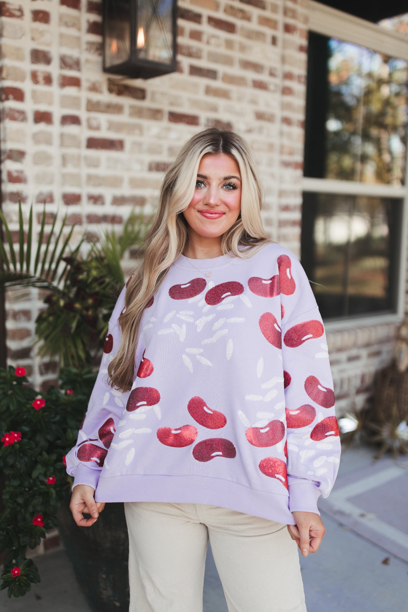 Queen Of Sparkles Lavender Red Beans & Rice Sweatshirt