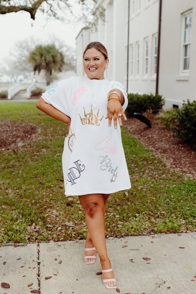 Queen Of Sparkles White Bride All Over Dress