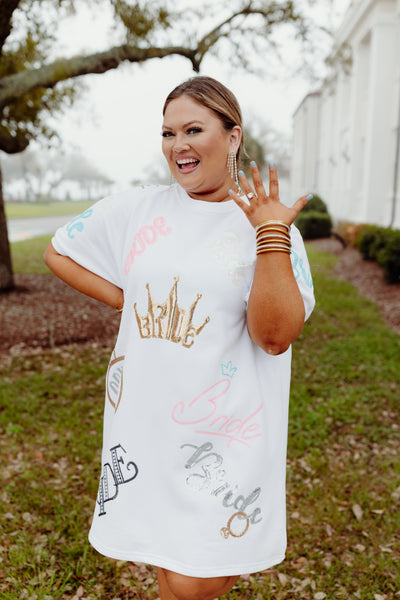 Queen Of Sparkles White Bride All Over Dress