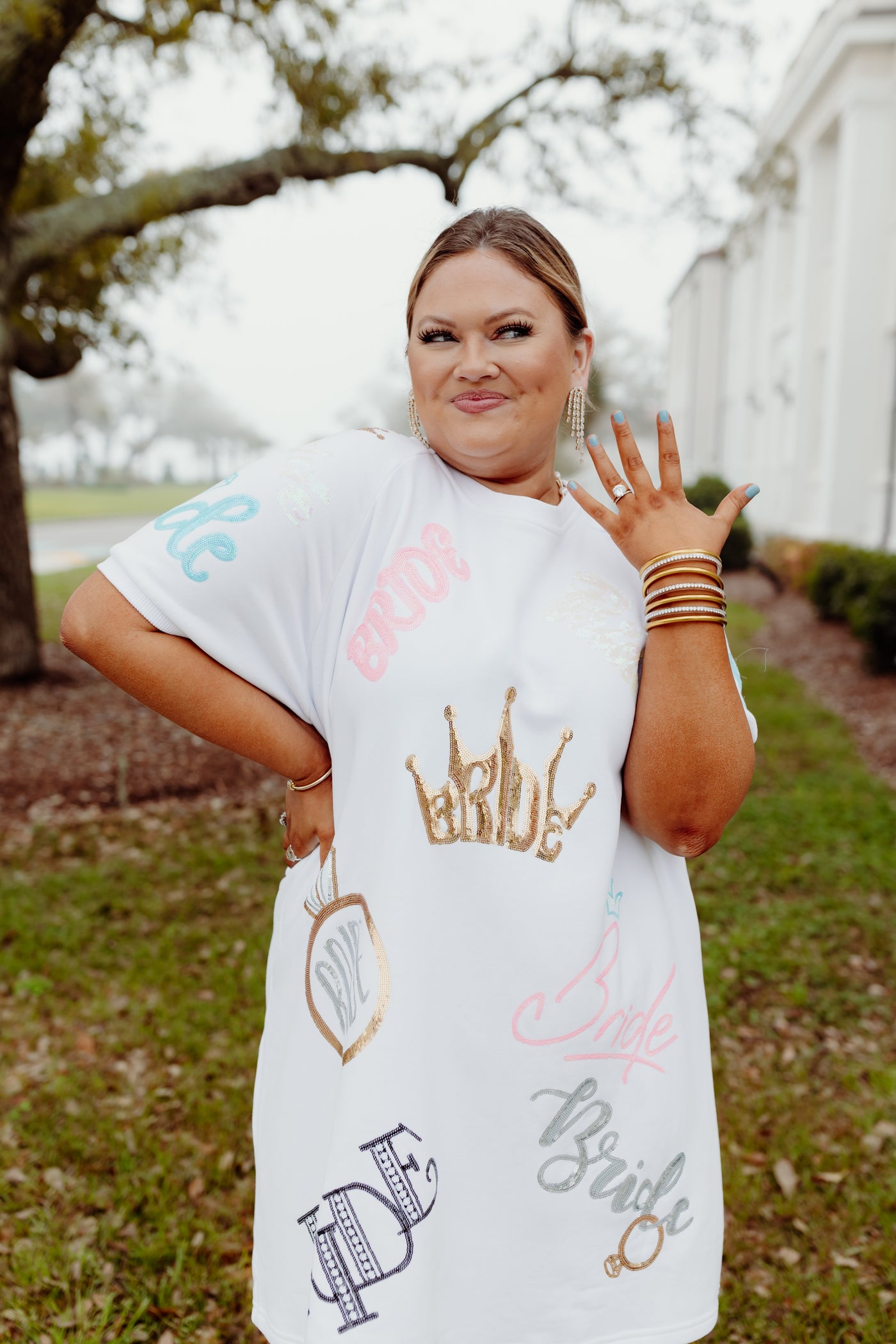 Queen Of Sparkles White Bride All Over Dress