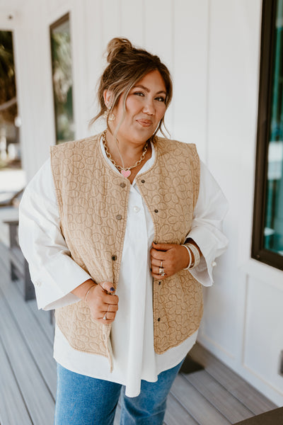 White 3/4 Sleeve Collared Blouse