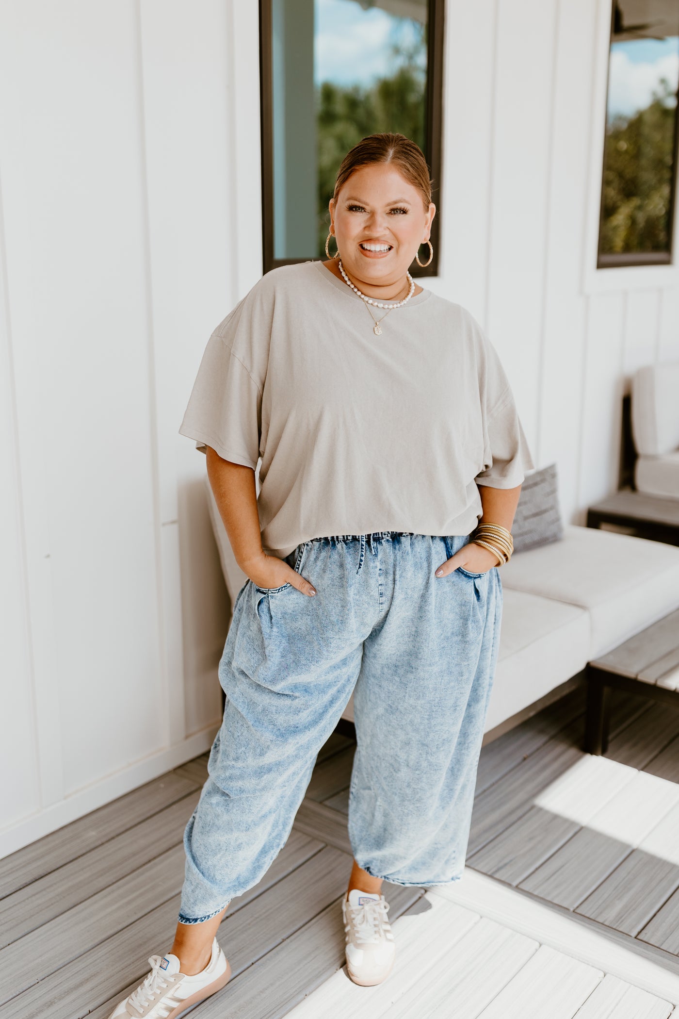 Ash Mineral Washed Oversized Tee