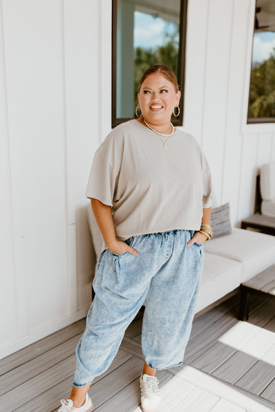 Ash Mineral Washed Oversized Tee