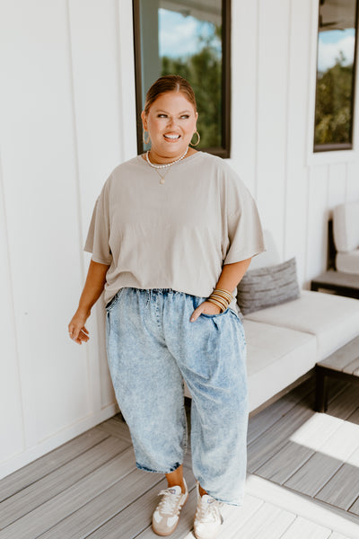 Ash Mineral Washed Oversized Tee