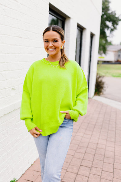 Lime Oversized Knit Pullover