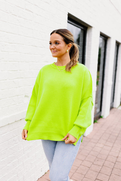 Lime Oversized Knit Pullover