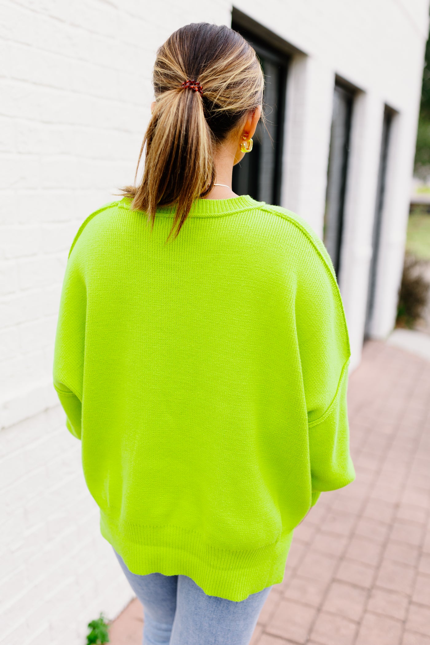 Lime Oversized Knit Pullover