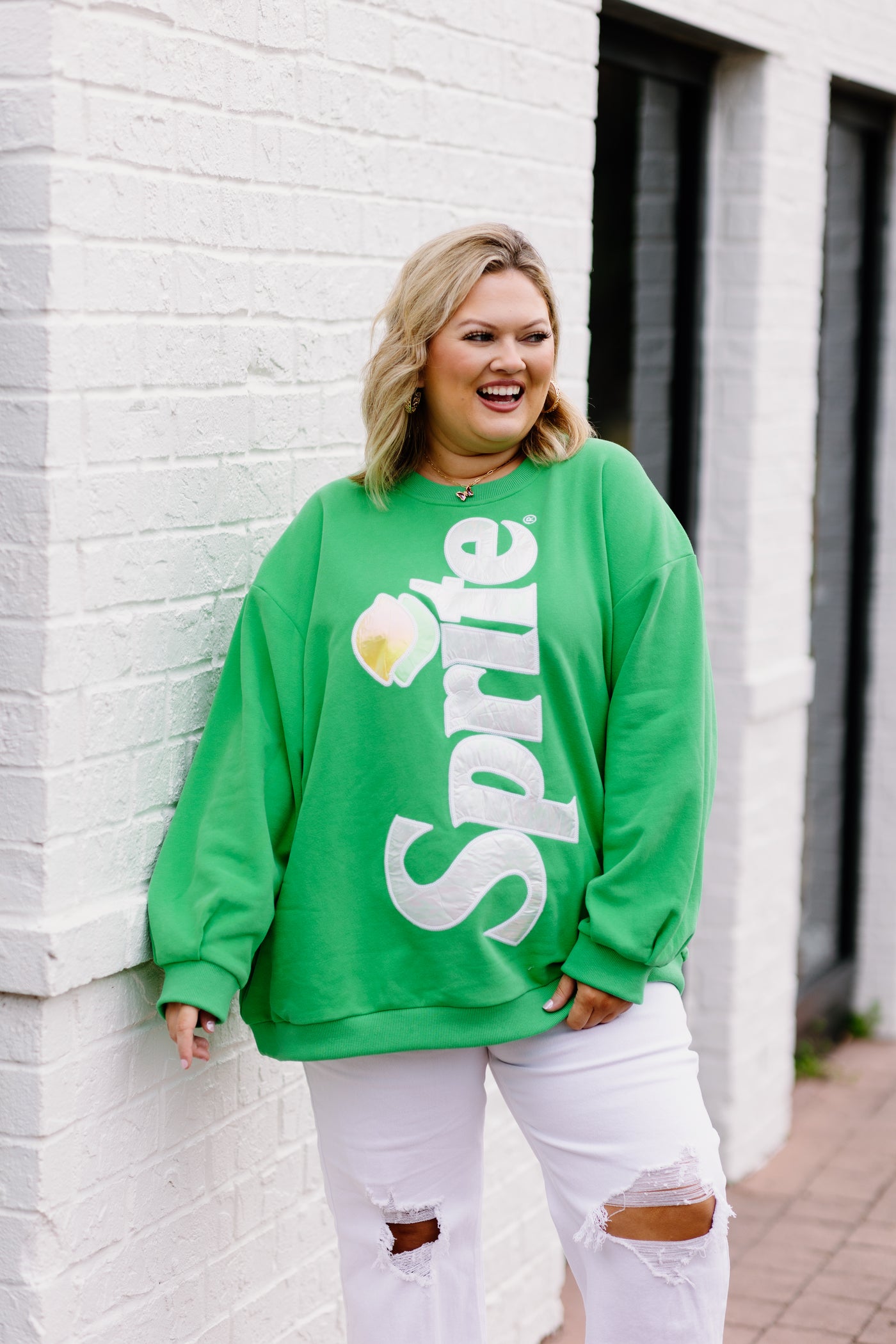 Queen Of Sparkles Green Sprite Logo Sweatshirt