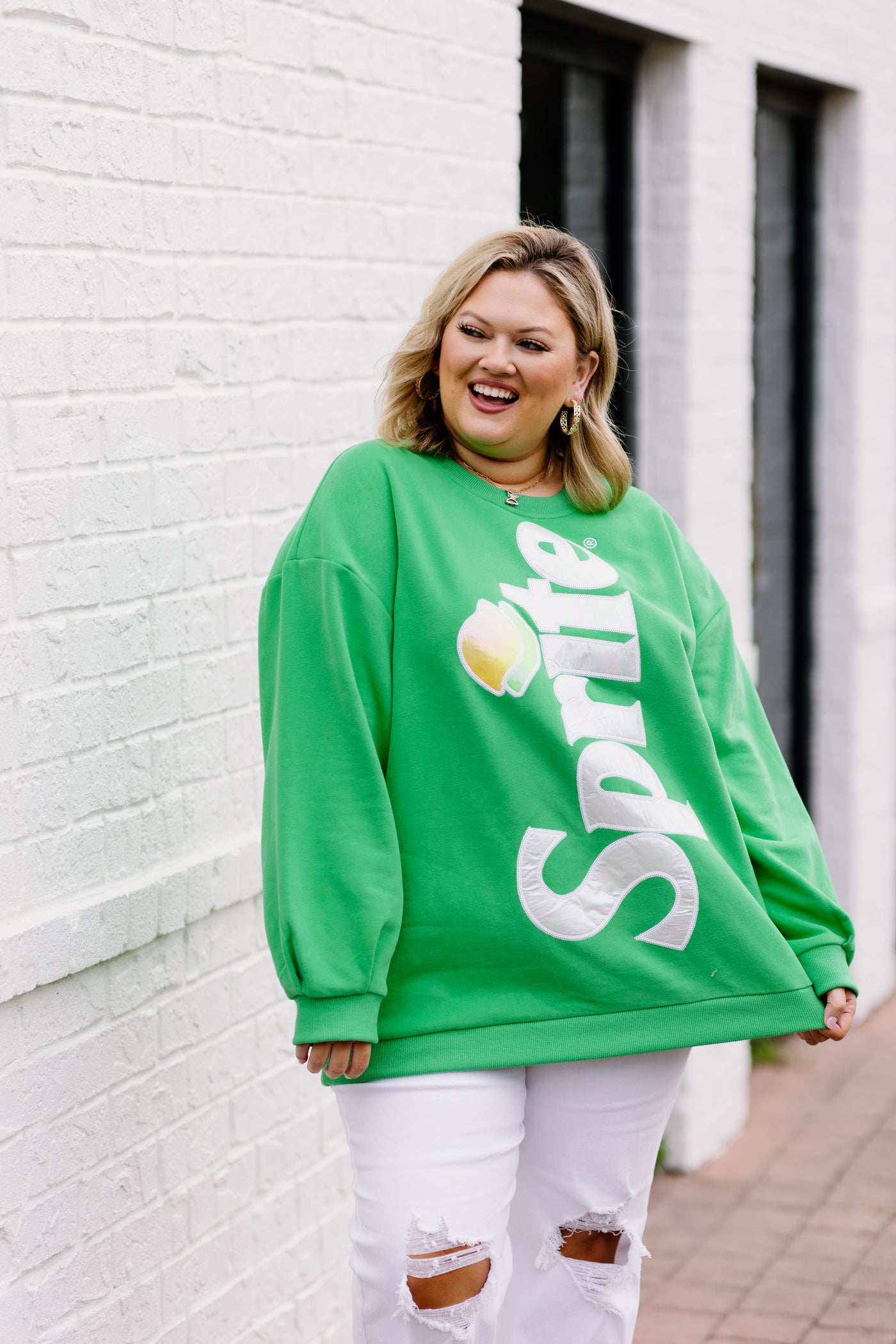 Queen Of Sparkles Green Sprite Logo Sweatshirt