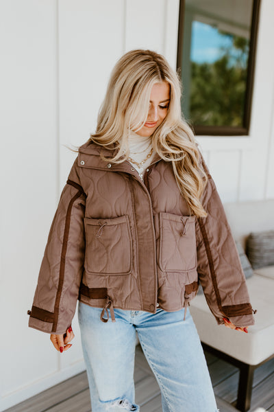 Umber Quilted Puffer Jacket