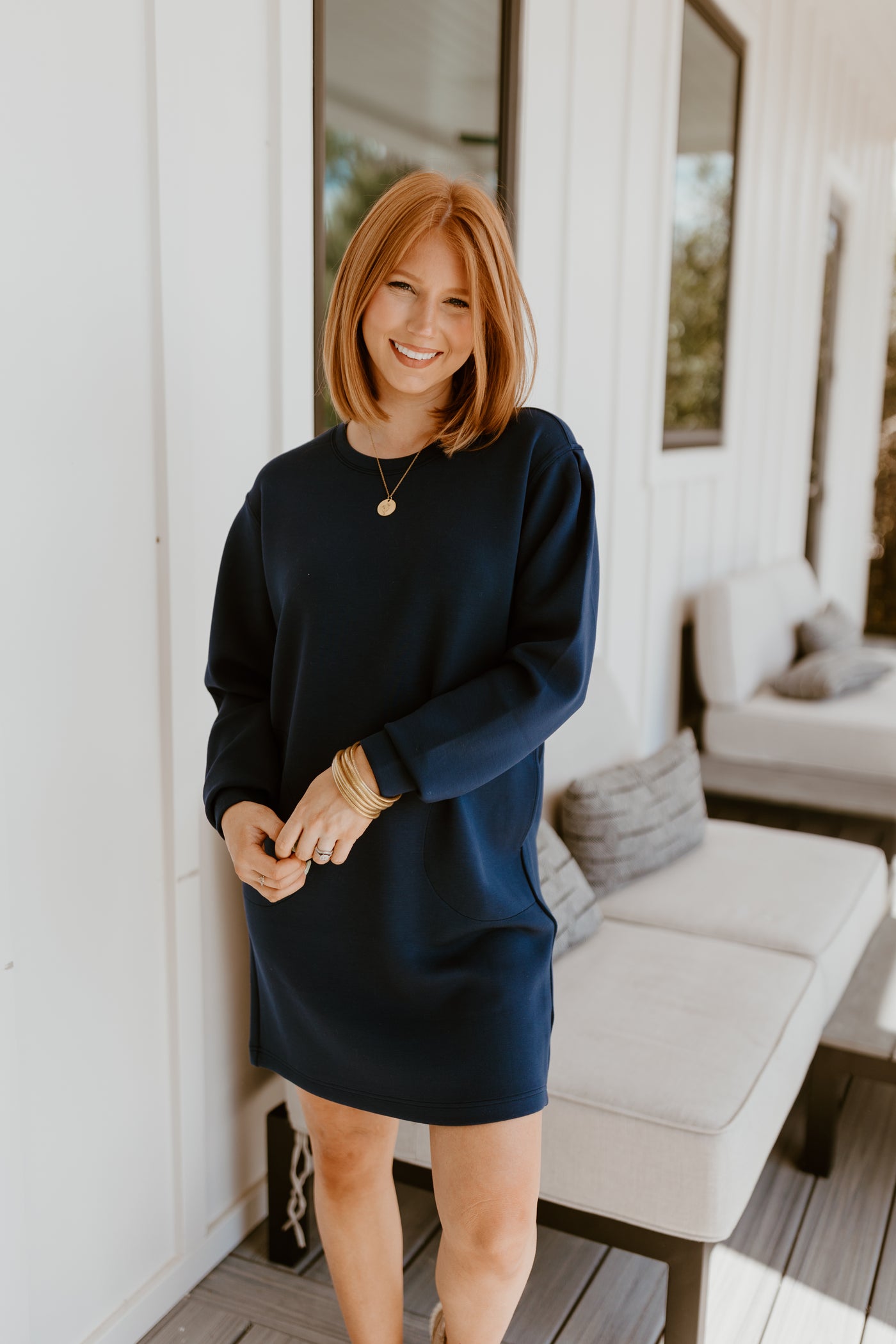 SPANX AirEssentials Crew Neck Dress- Timeless Navy