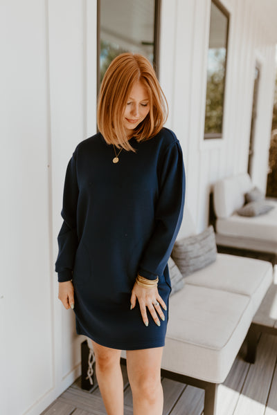 SPANX AirEssentials Crew Neck Dress- Timeless Navy