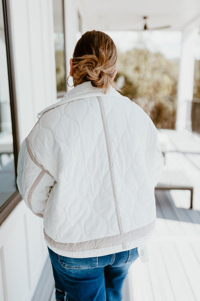 White Quilted Puffer Jacket