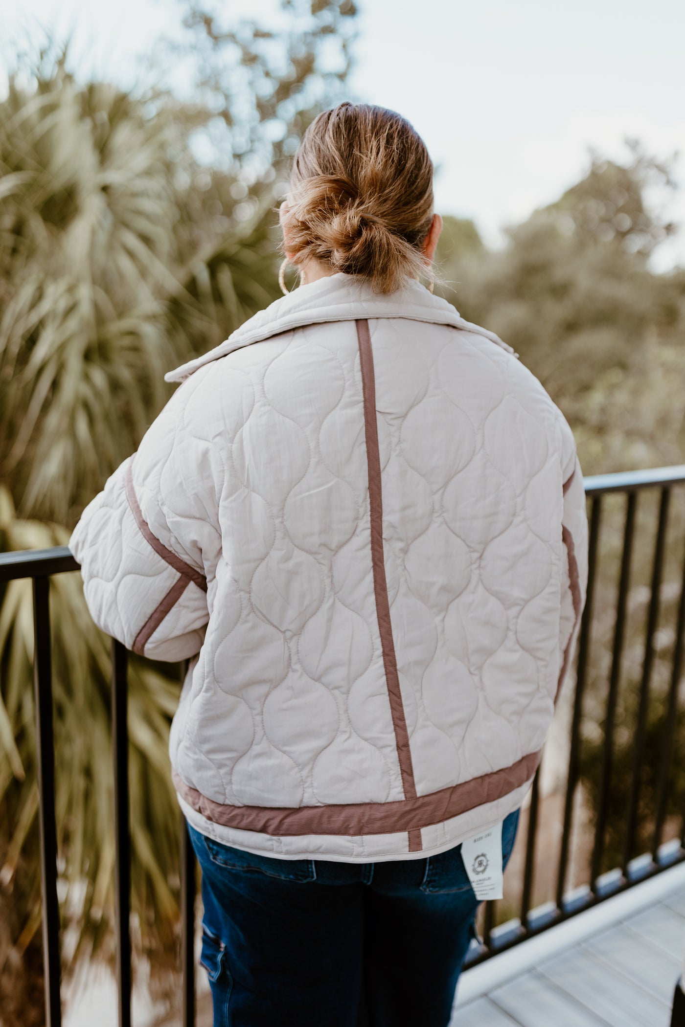 Ecru Quilted Puffer Jacket