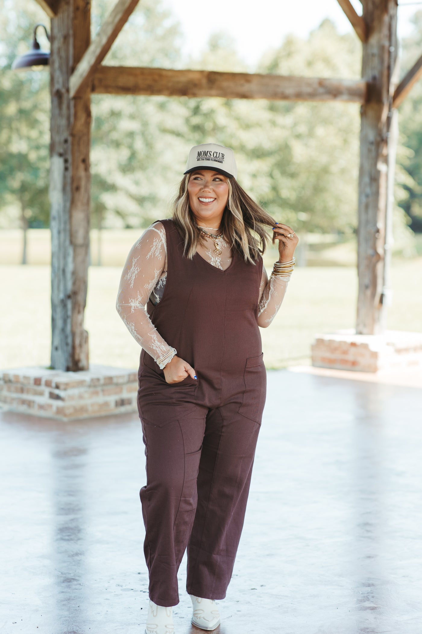 Chestnut Loose Fit Front Pocket Jumpsuit