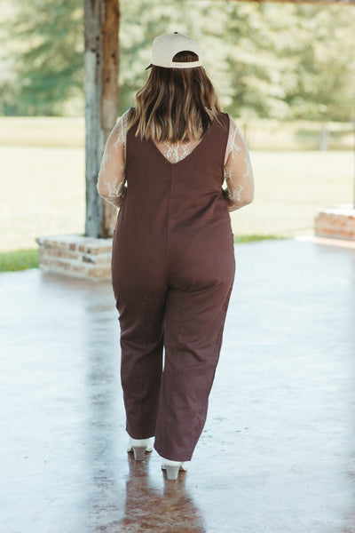 Chestnut Loose Fit Front Pocket Jumpsuit