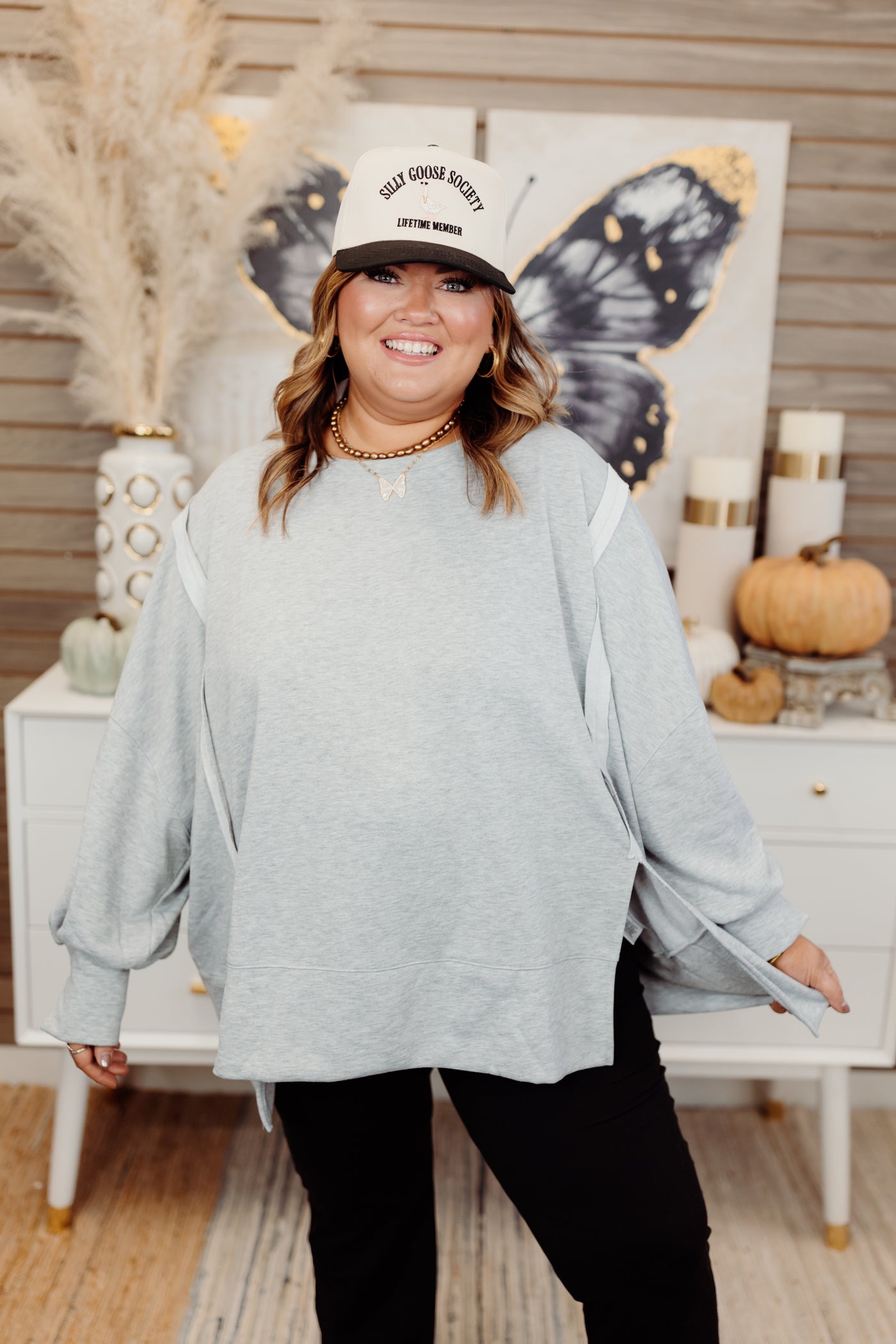 Heather Gray Oversized French Terry Pullover