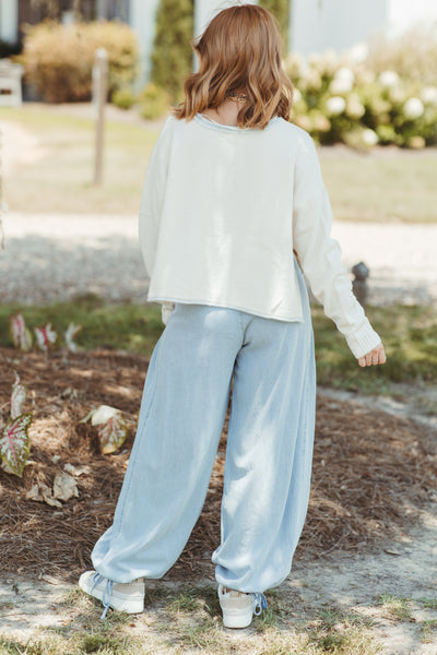 Cream Multi Striped Cropped Loose Fit Sweater