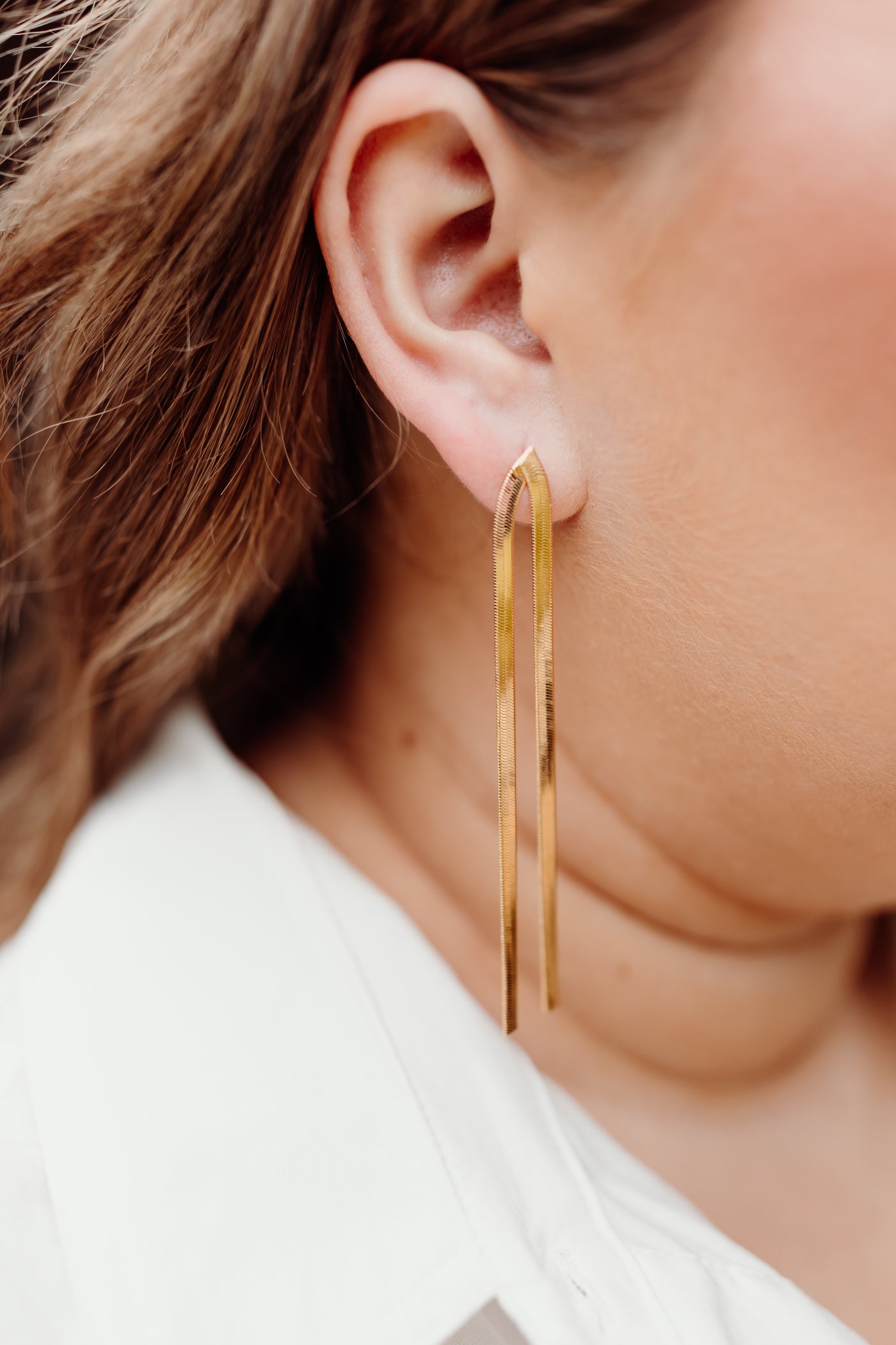 Virtue Jewelry Gold Snake Fringe Earrings