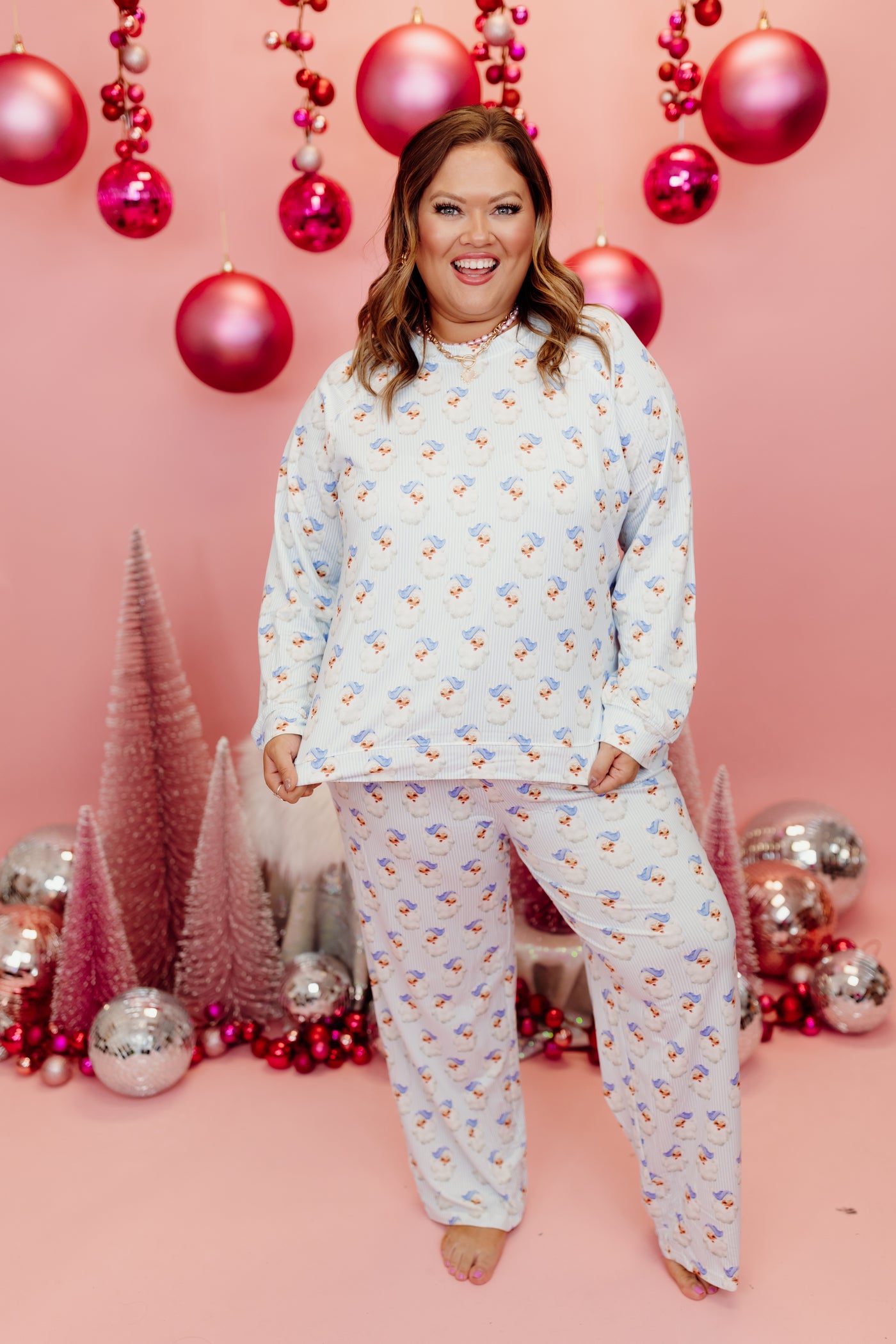 Mary Square Annie Blue Santa Baby Holiday Lounge Set